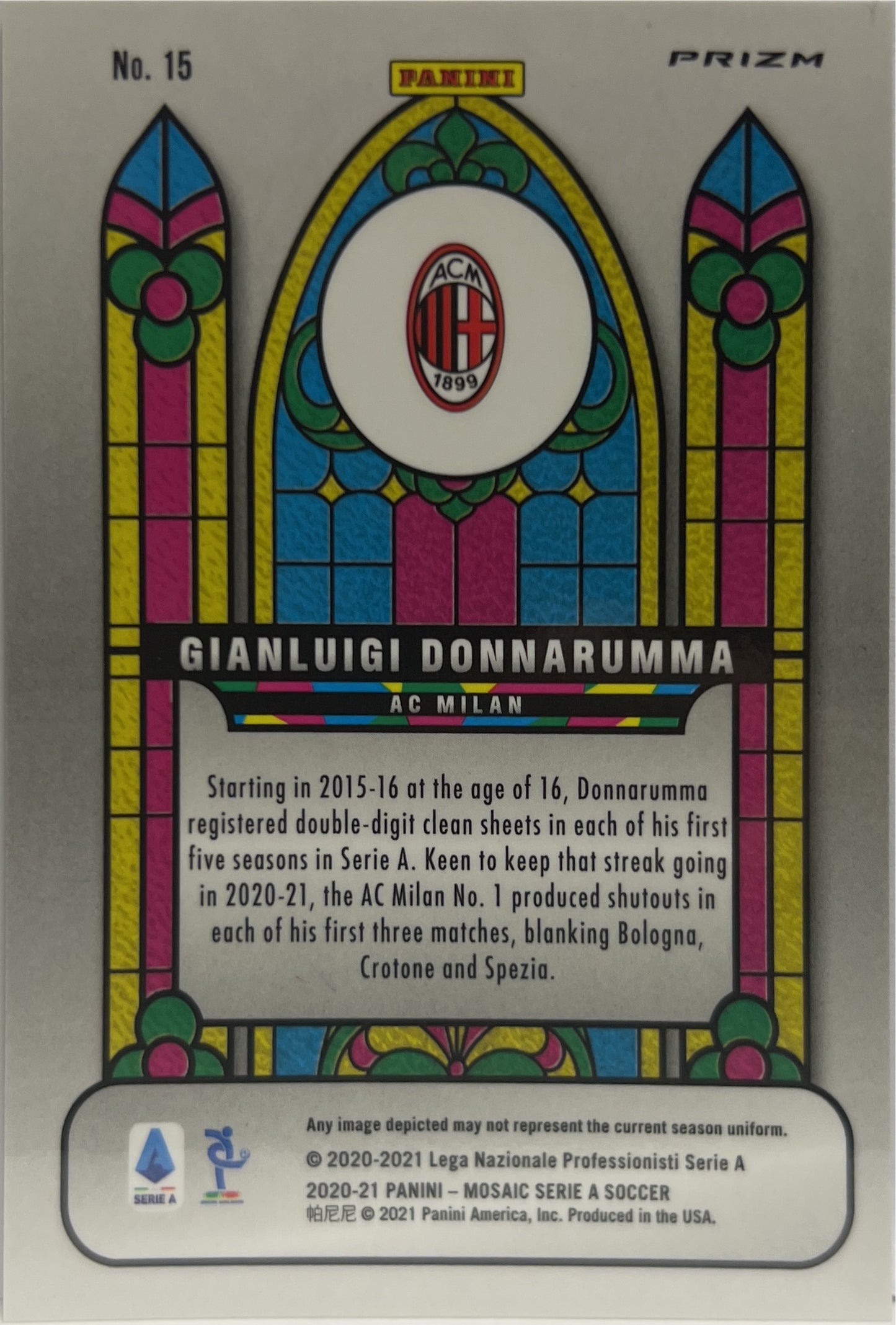 Gianluigi Donnarumma Stained Glass Mosaic Serie A 2020/21
