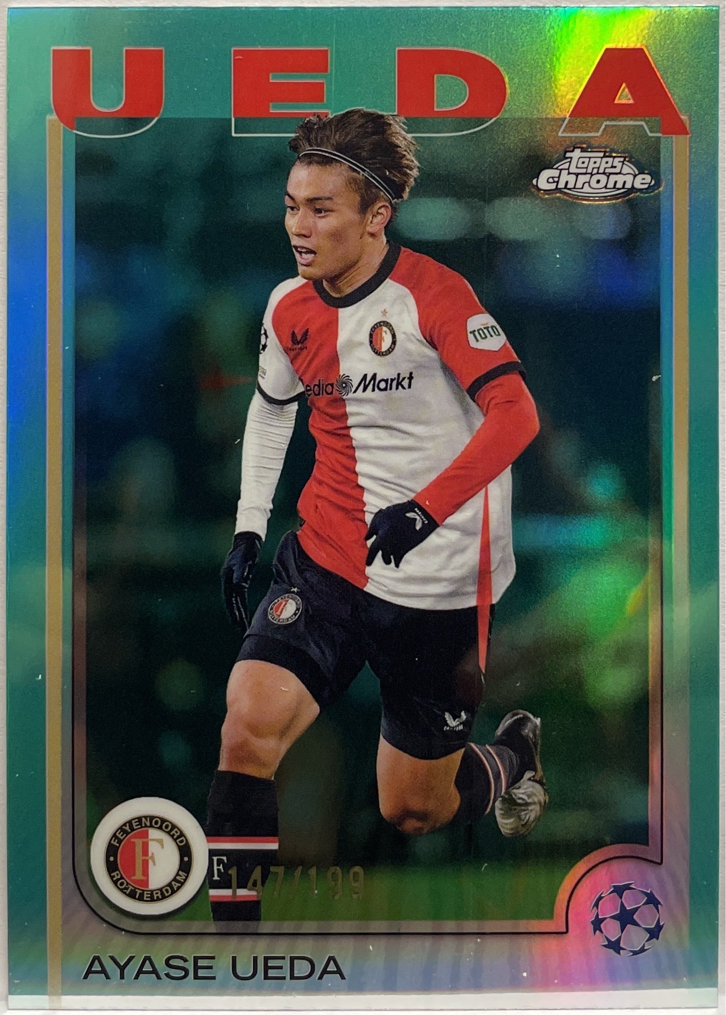 Ayase Ueda 147/199 Aqua Topps Chrome UCC 2024/25