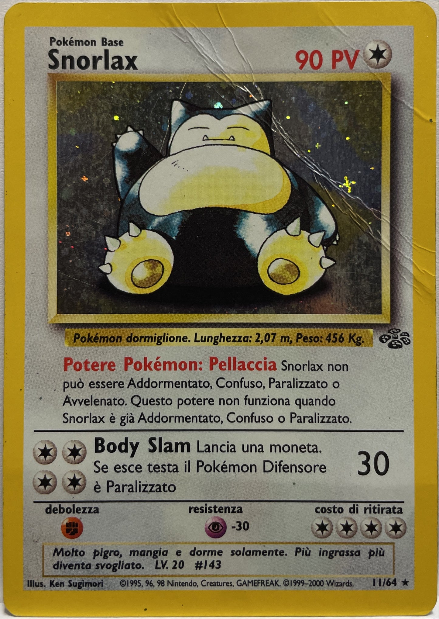 Snorlax 11/64 Pokemon Jungle Ita 2000