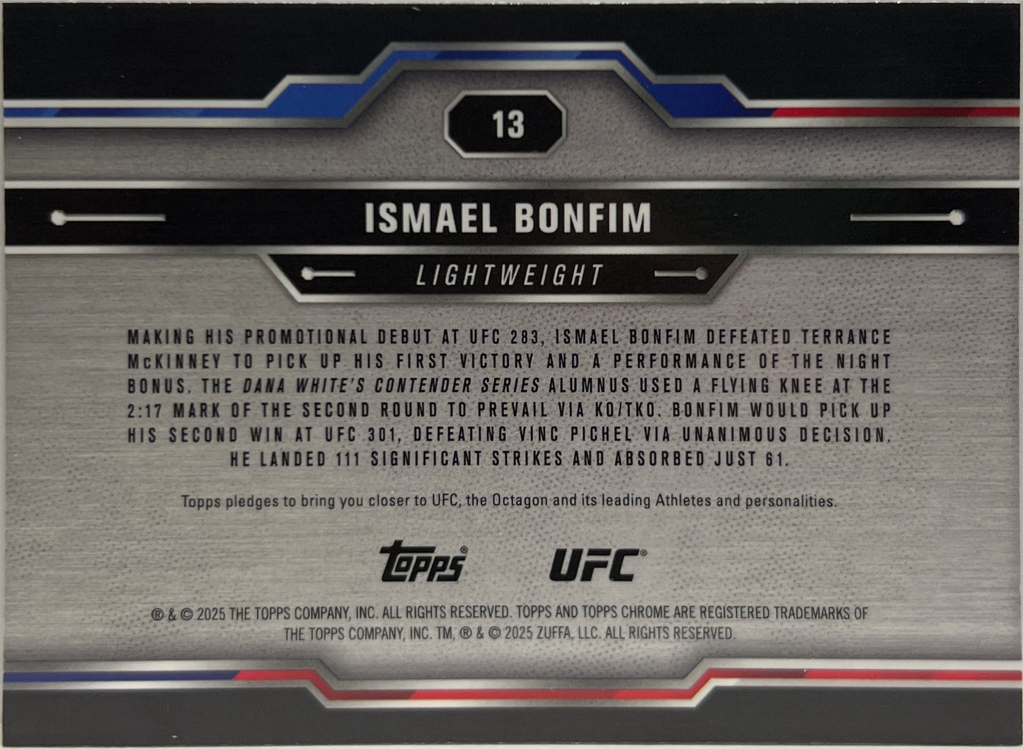 Ismael Bonfim Rookie Geometric Refractor Topps Chrome UFC 2025