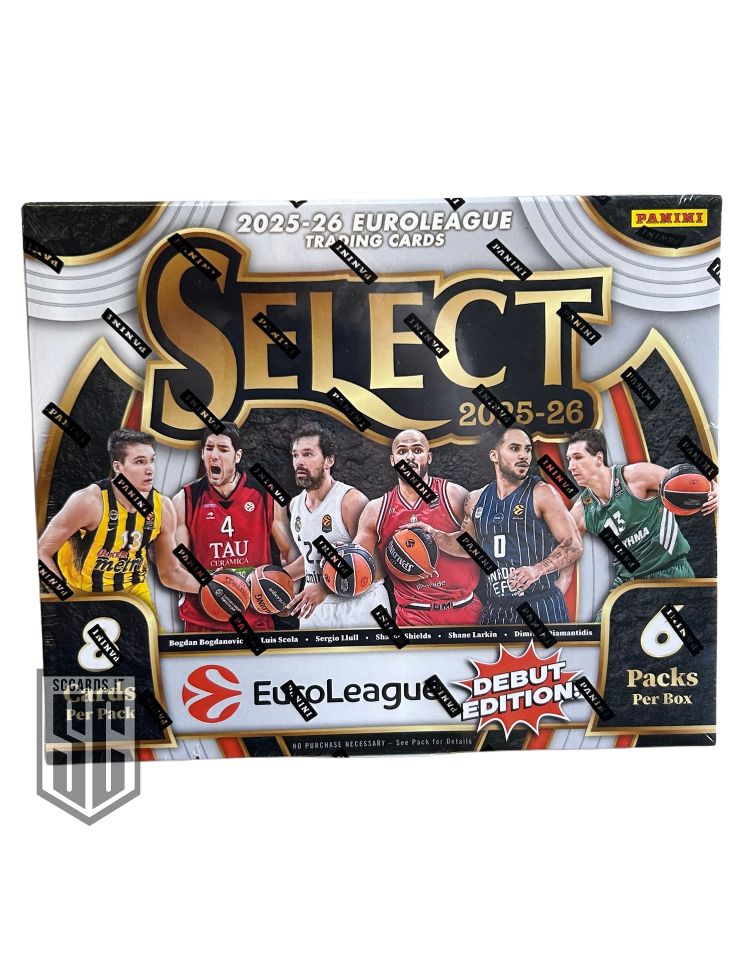 Panini Select Euroleague Basketball Debut Edition Hobby Box 2025/26-SEALED CASE(12 BOX)