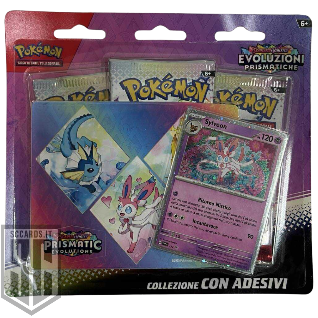 Pokemon Evoluzioni Prismatiche Collezione Sylveon con Adesivi Box 2025 (ITA)