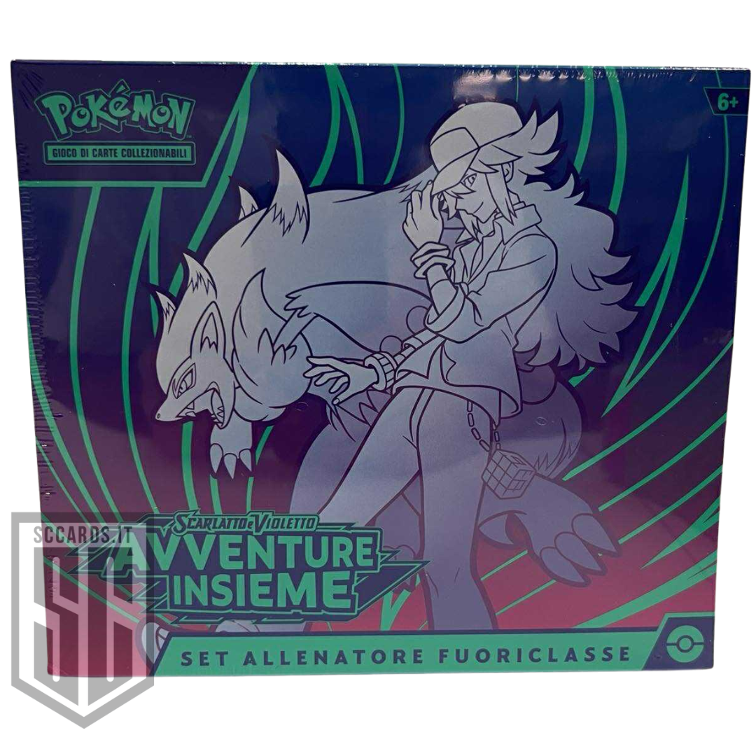 Pokemon ETB Set Allenatore Fuoriclasse Scarlatto e Violetto Avventure Insieme Box 2025