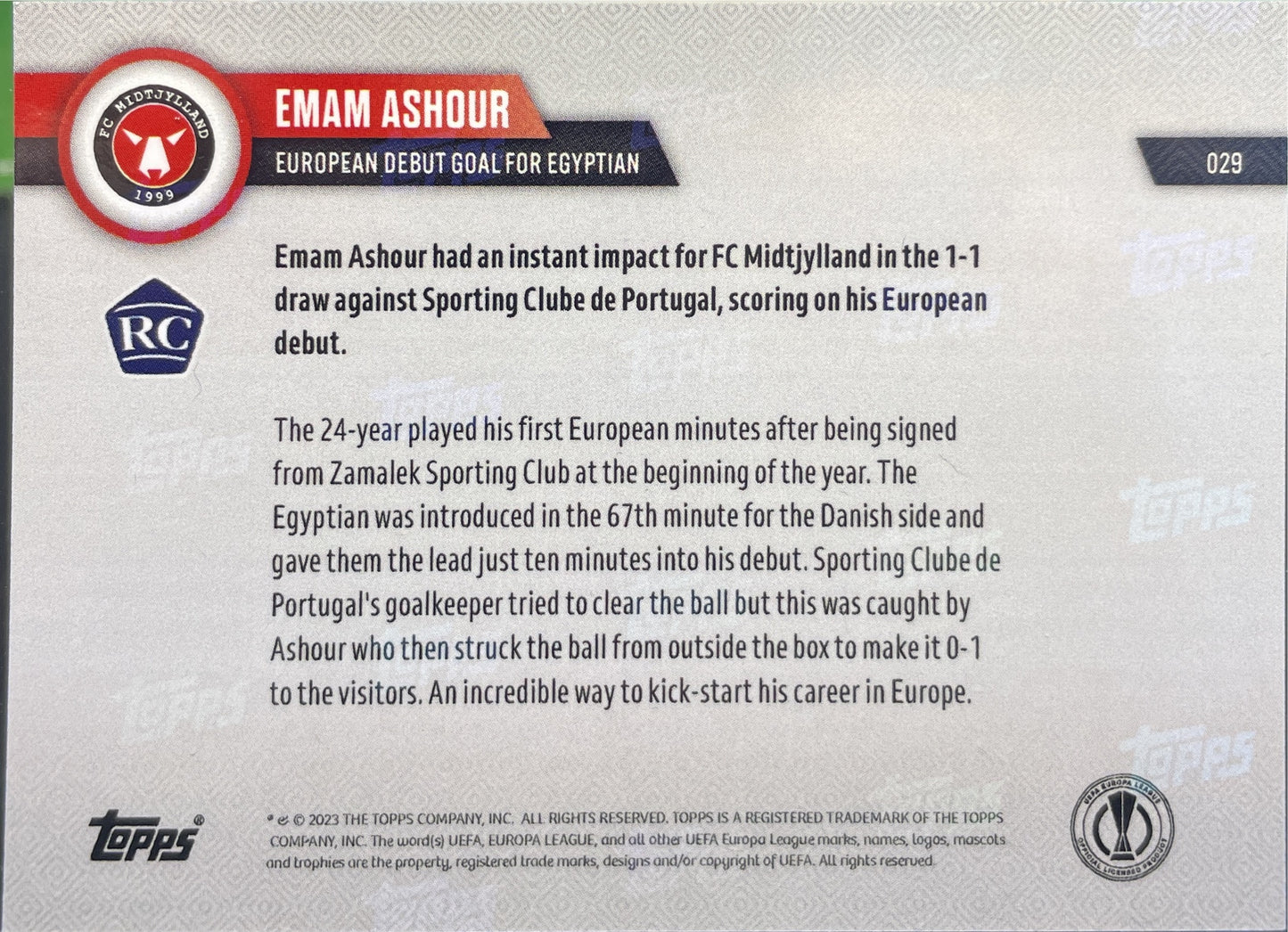 Emam Ashour Rookie #29 Topps Now