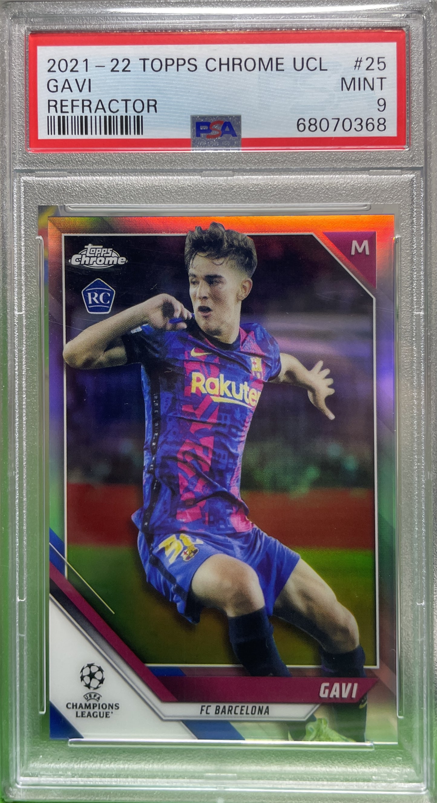 PSA 9 - Gavi Rookie Refractor - Topps Chrome UCL 2021/22