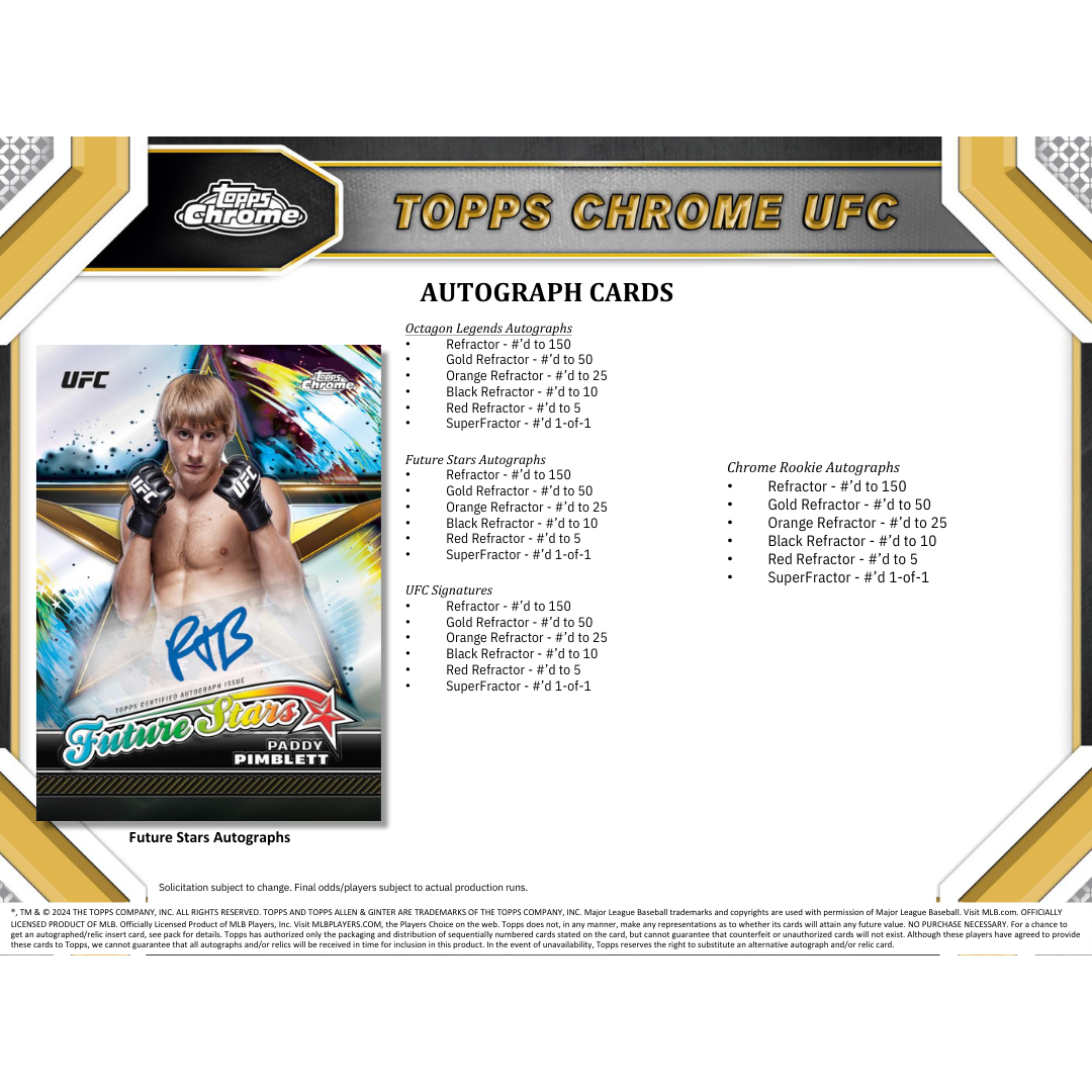 Topps Chrome UFC Blaster Box 2024