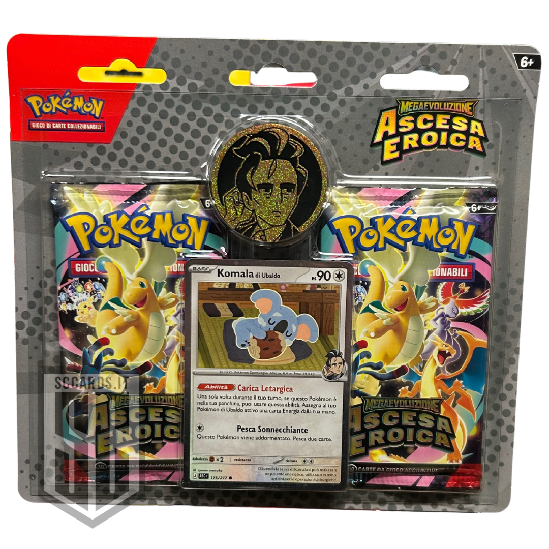 Pokemon Megaevoluzione Ascesa Eroica Blister 2 Buste Collezione Erica & Ubaldo Box 2026 (ITA)