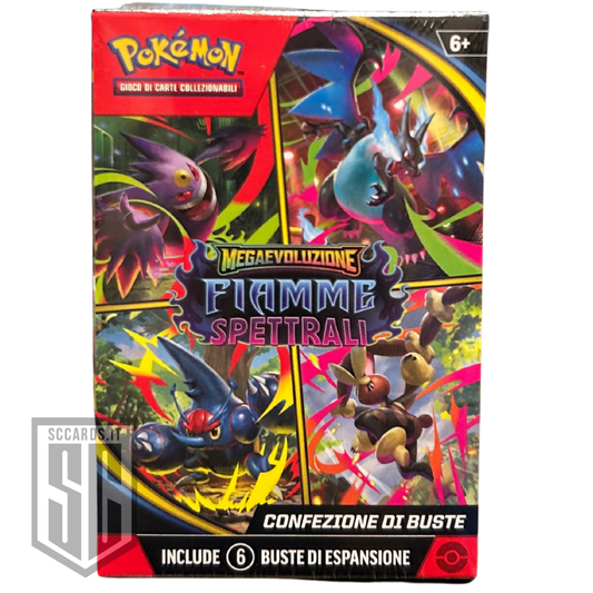 Pokemon Bundle 6 Buste Fiamme Spettrali Megaevoluzione 2025 (ITA)