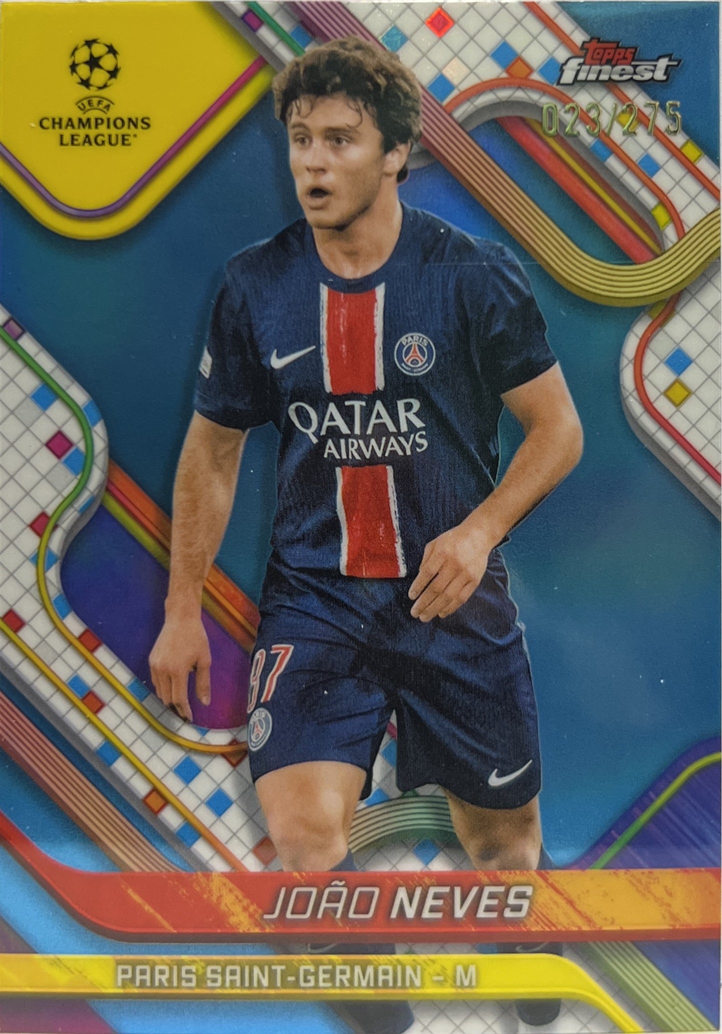 Joao Neves 23/275 Sky Blue Topps Finest UCC 2024/25