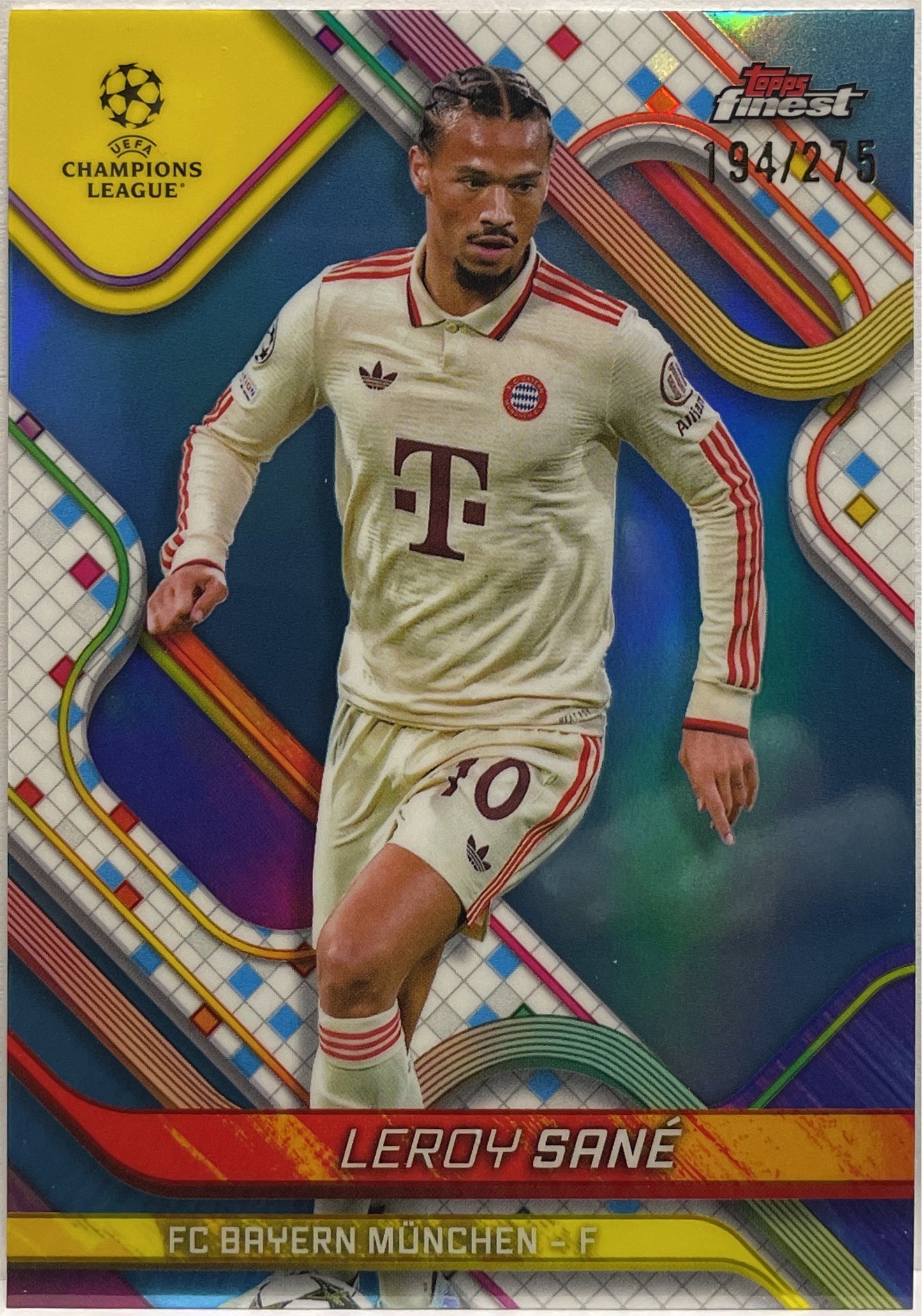 Leroy Sane 194/275 Sky Blue Topps Finest UCC 2024/25