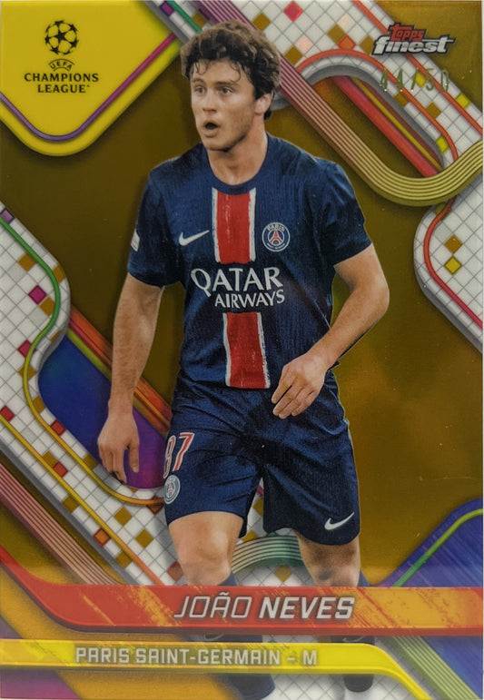 Joao Neves 44/50 Gold Topps Finest UCC 2024/25