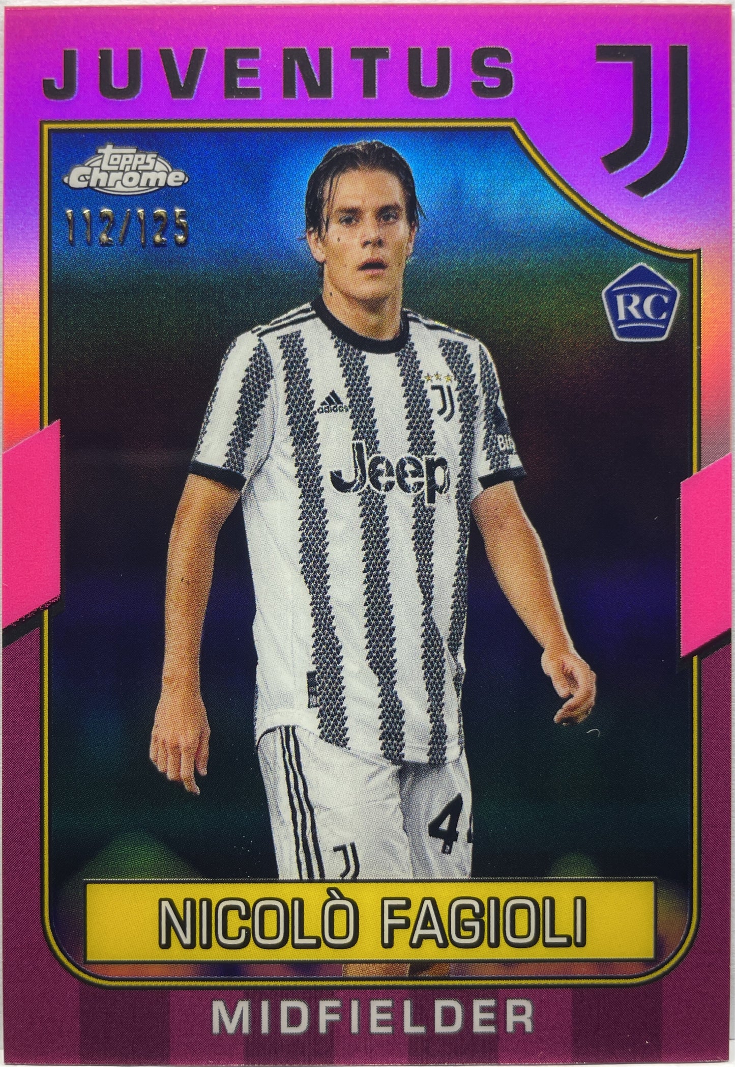 Nicolo Fagioli 112/125 Rookie Pink Topps Chrome Juventus 2022/23