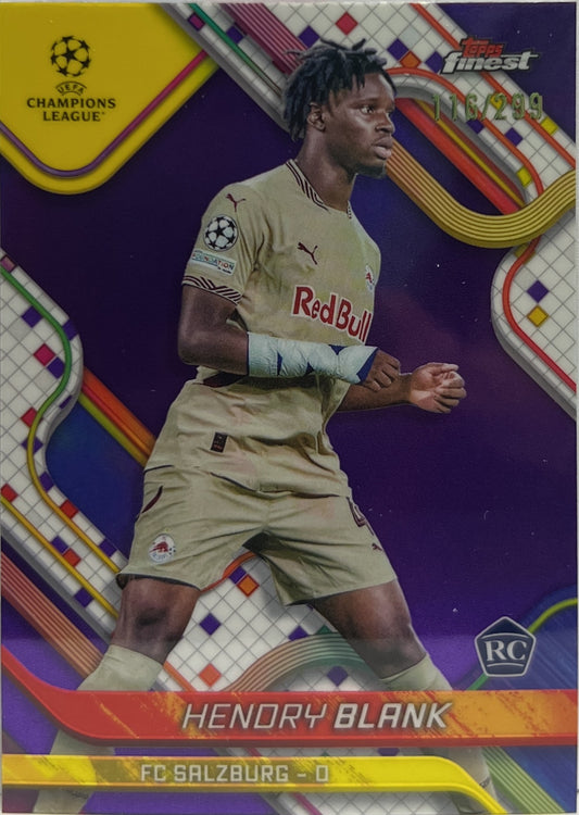 Hendry Blank 116/299 Rookie Purple Topps Finest UCC 2024/25