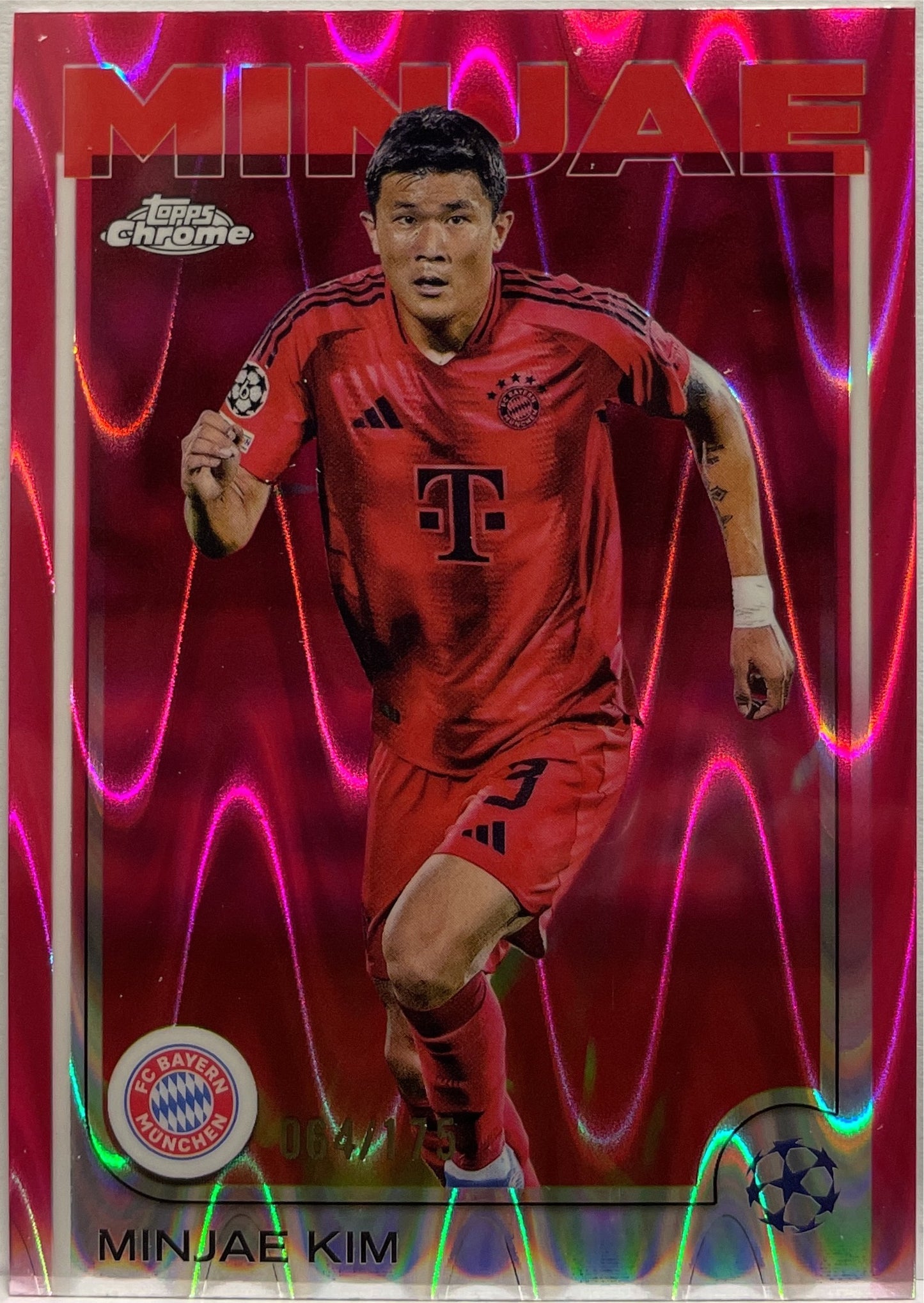 Minjae Kim 64/175 Pink RayWave Topps Chrome UCC 2024/25