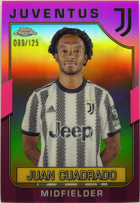 Juan Cuadrado 89/125 Pink Topps Chrome Juventus 2022/23