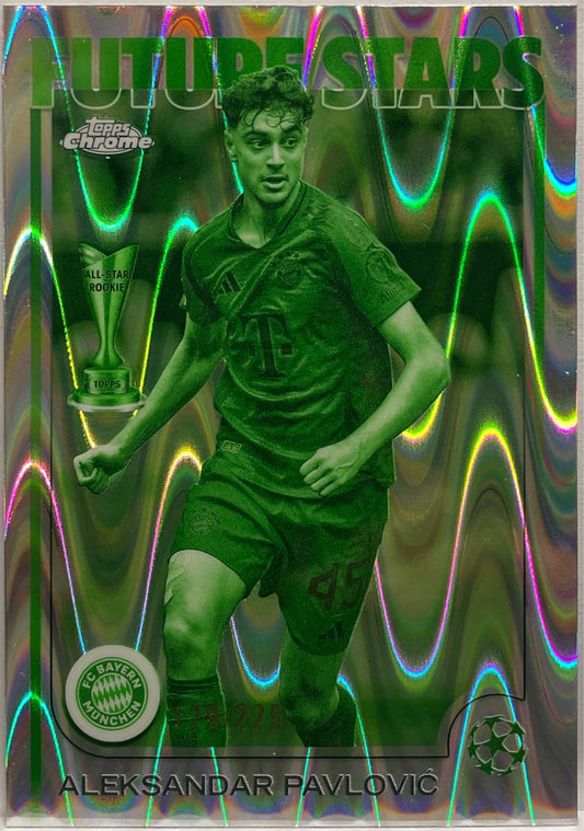 Aleksandar Pavlovic 129//225 Future Stars Night Vision RayWave Topps Chrome UCC 2024/25