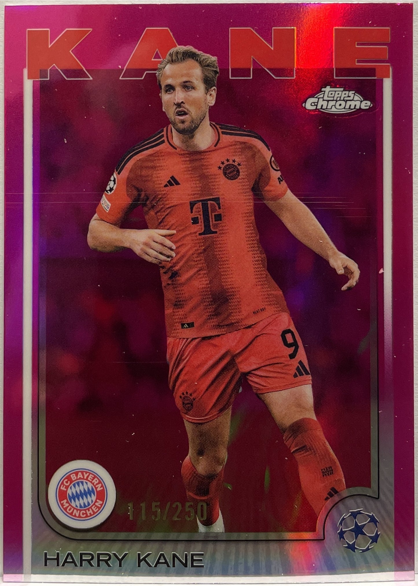 Harry Kane 115/250 Pink Topps Chrome UCC 2024/25