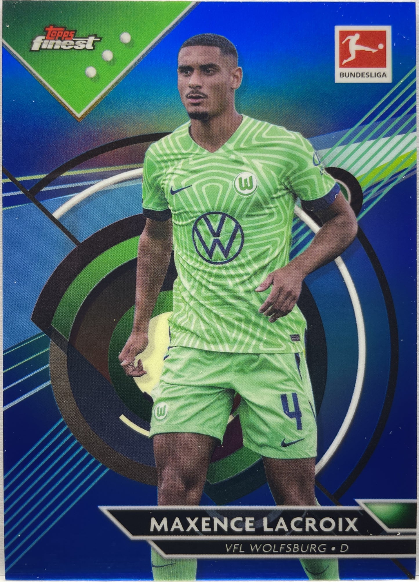 Maxence Lacroix 117/150 Blue Topps Finest Bundesliga 2022/23