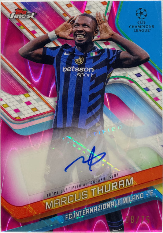 Marcus Thuram 8/75 Autograph Magenta Wave Topps Finest UCC 2024/25