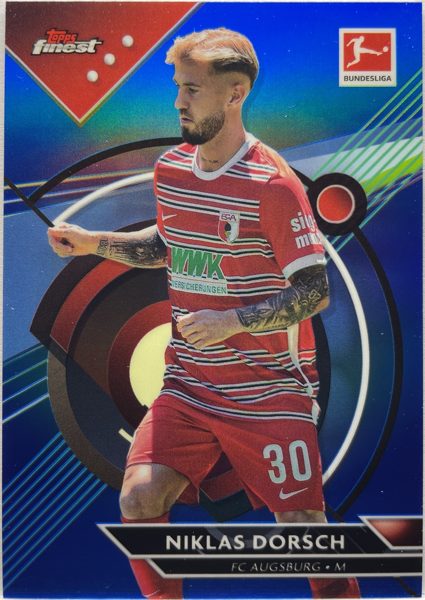 Niklas Dorsch 94/150 Blue Topps Finest Bundesliga 2022/23