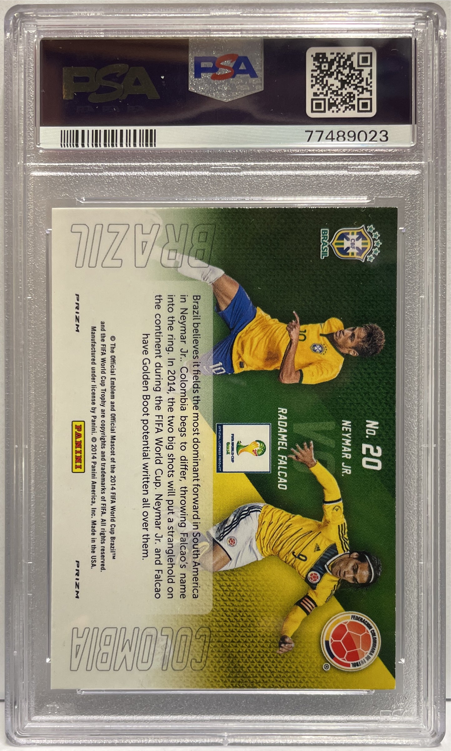 Neymar Jr Radamel Falcao Matchups Silver Holo Panini Prizm World Cup 2014 PSA 9
