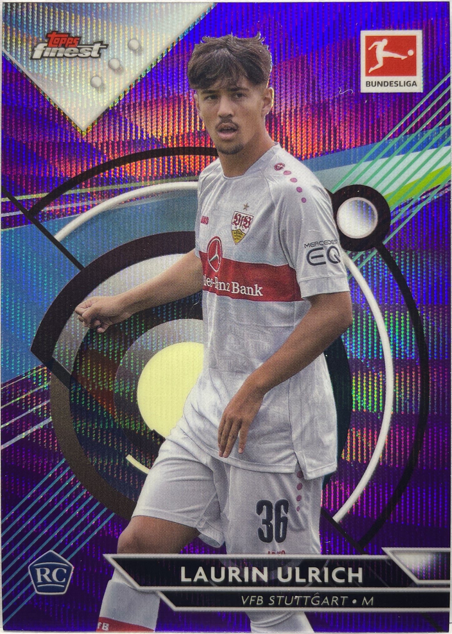 Laurin Ulrich 28/250 Rookie Purple Wave Topps Finest Bundesliga 2022/23