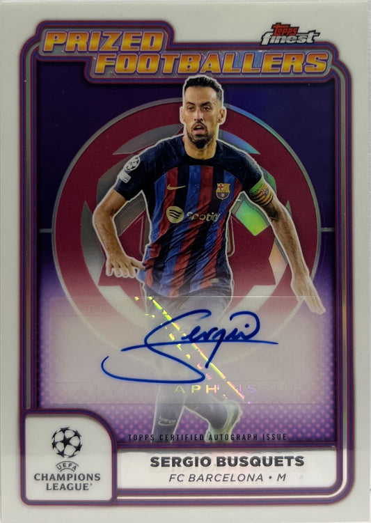 Sergio Busquets Autograph Prized Footballers Topps Finest UCC 2024/25