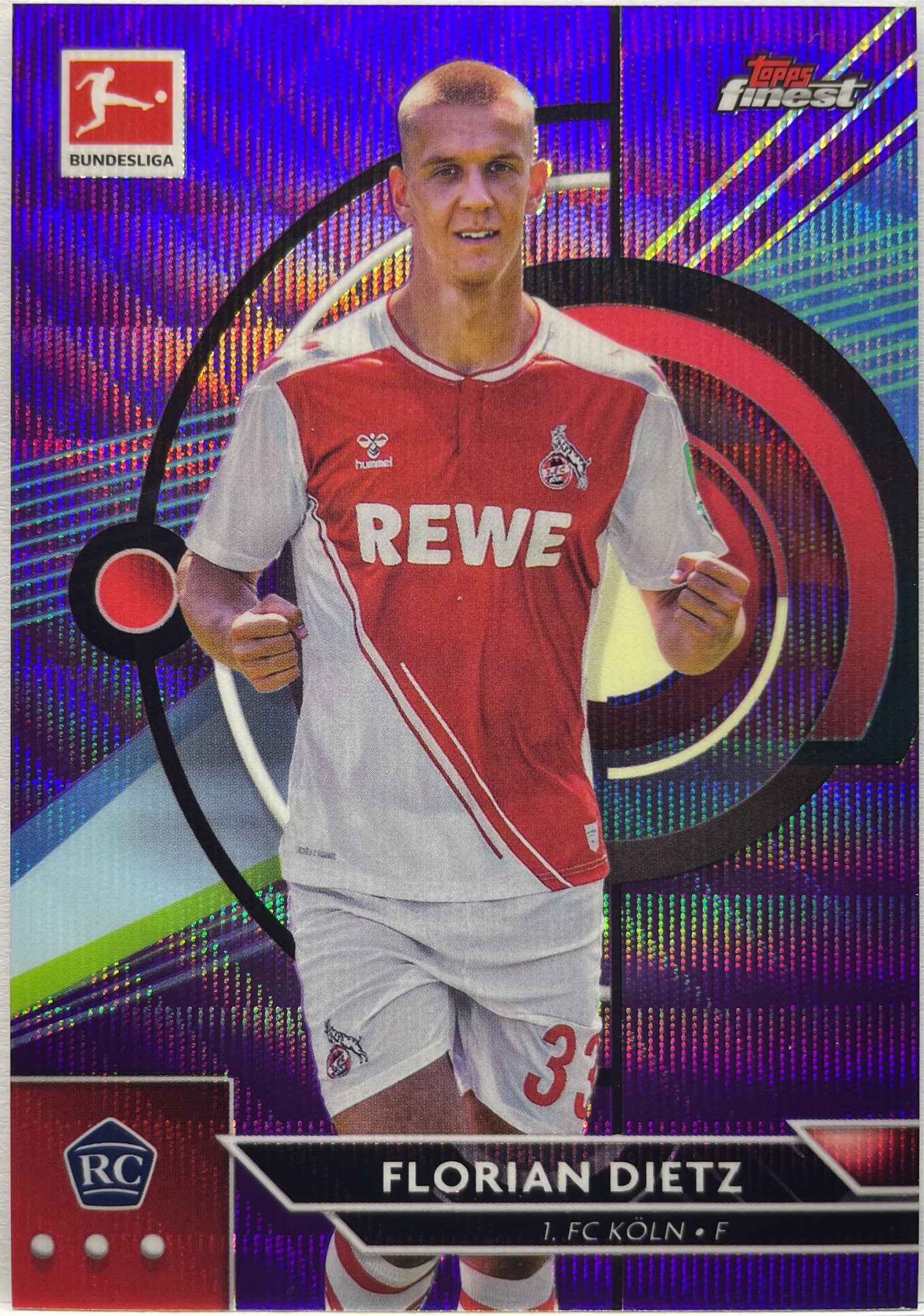 Florian Dietz 178/250 Rookie Purple Wave Topps Finest Bundesliga 2022/23