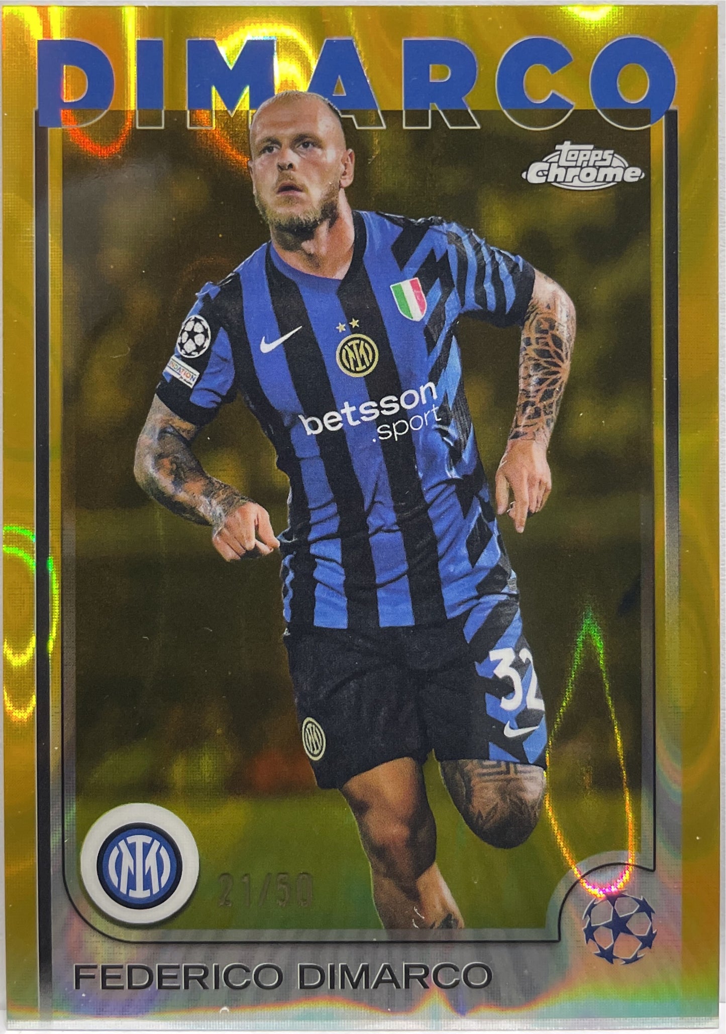 Federico Dimarco 21/50 Gold Lava Topps Chrome UCC 2024/25