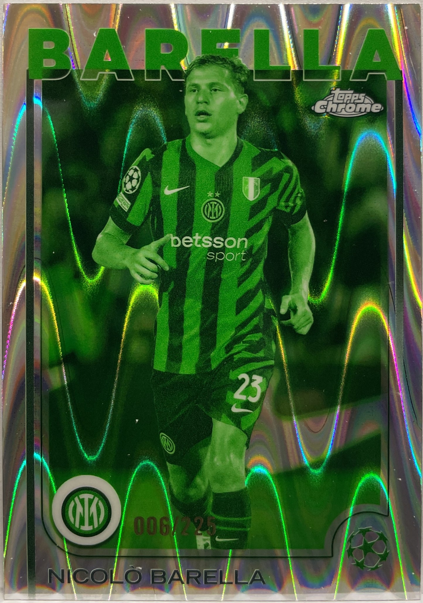 Nicolo Barella 6/225 Night Vision RayWave Topps Chrome UCC 2024/25