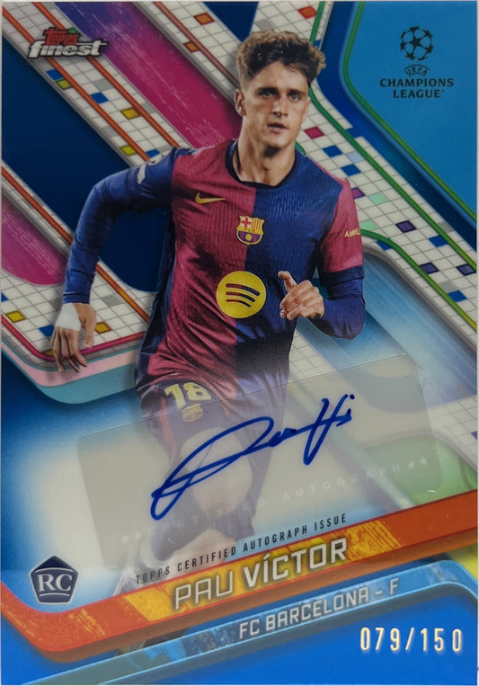 Pau Victor 79/150 Rookie Autograph Blue Topps Finest UCC 2024/25