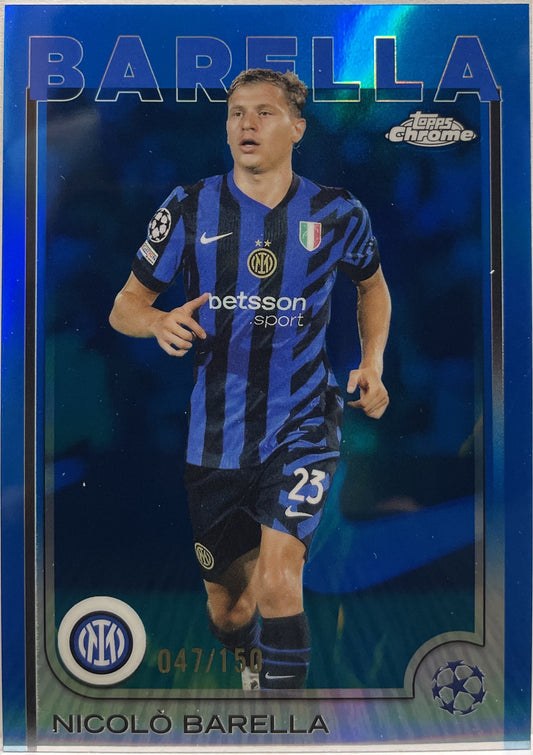 Nicolo Barella 47/150 Blue Topps Chrome UCC 2024/25