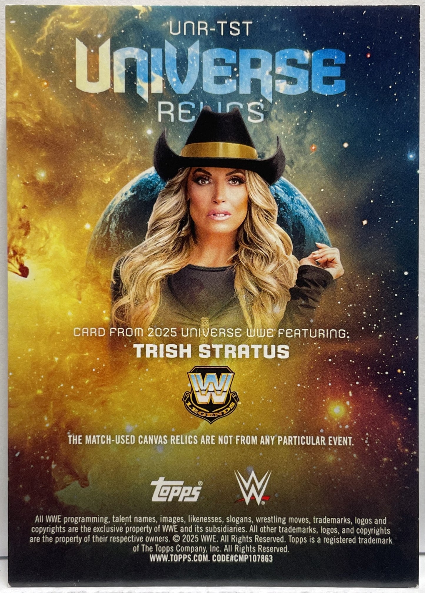 Trish Stratus 28/50 Patch Worn Relic Topps Universe WWE 2025