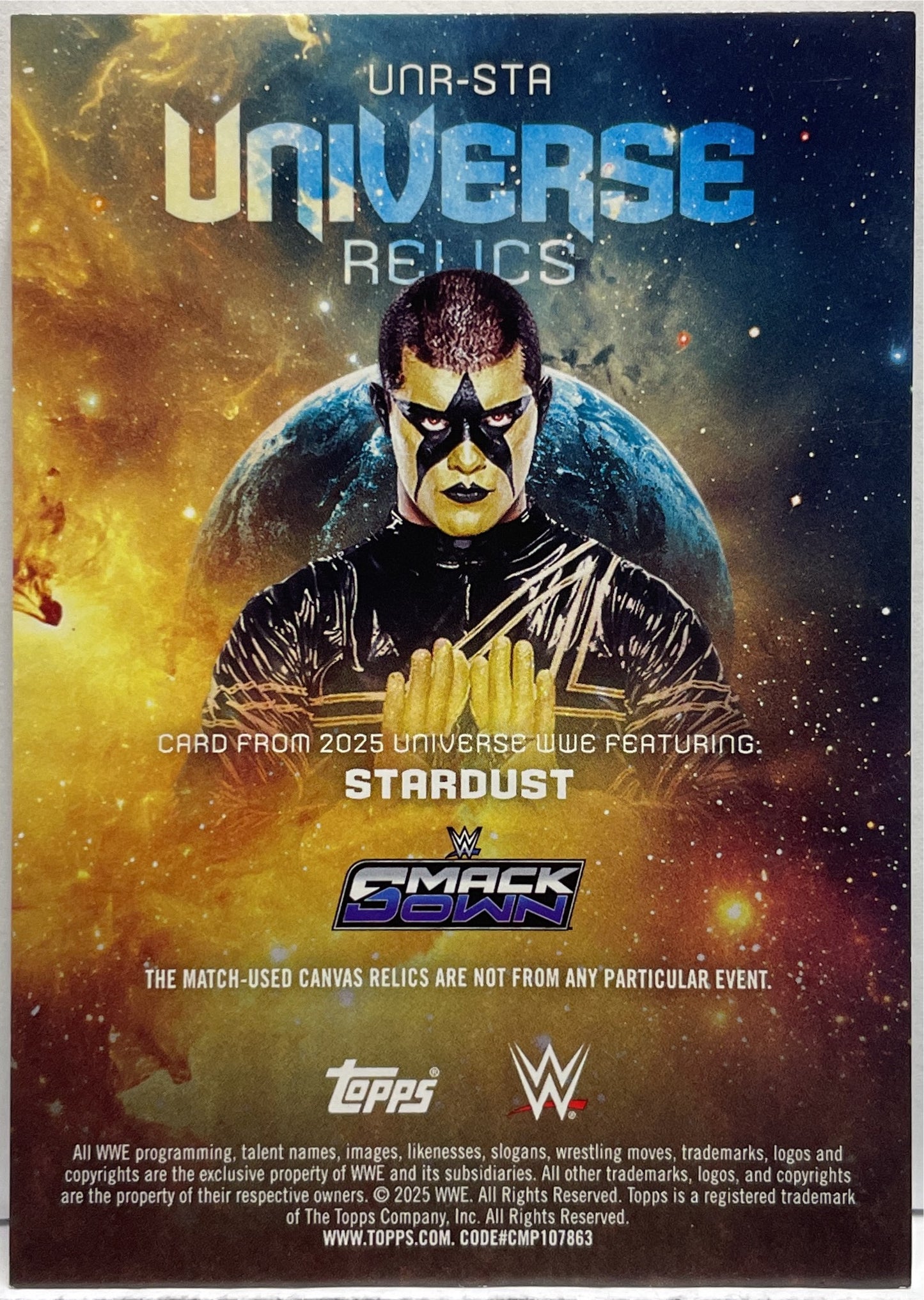 Stardust 185/298 Patch Worn Relic Topps Universe WWE 2025