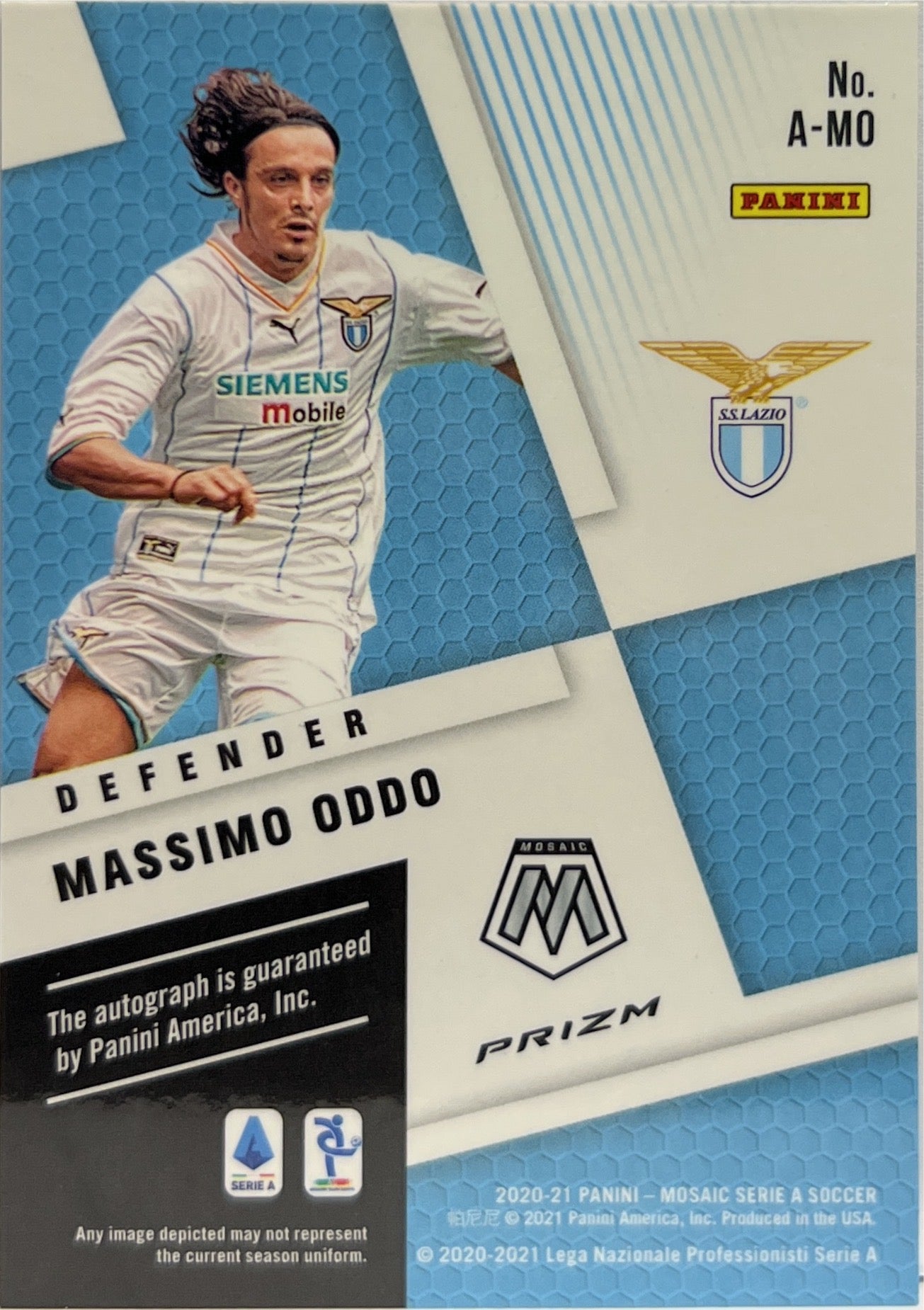 Massimo Oddo Autograph Red Mosaic Serie A 2020/21