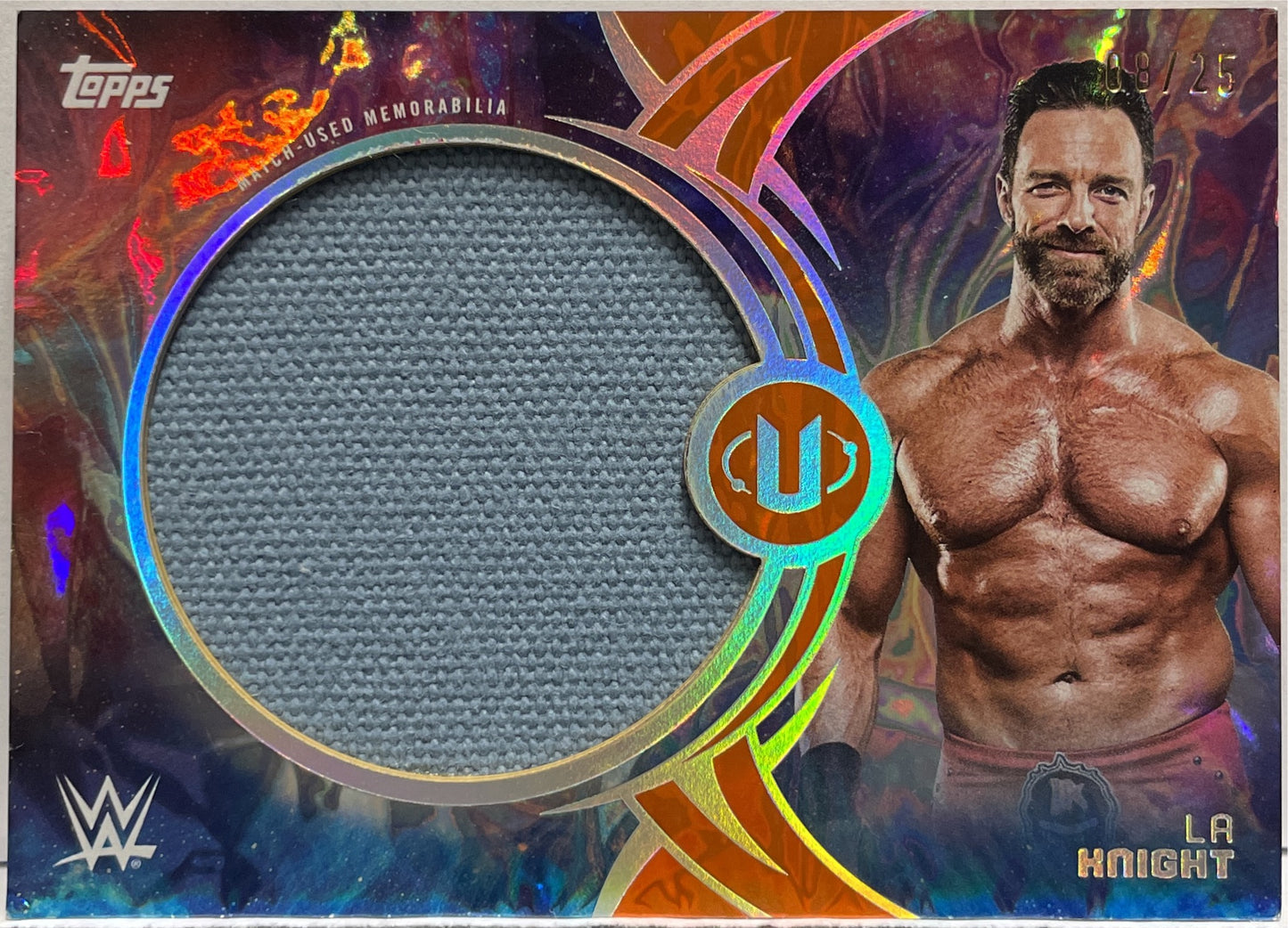 LA Knight 8/25 Patch Worn Authentics Topps Universe WWE 2025