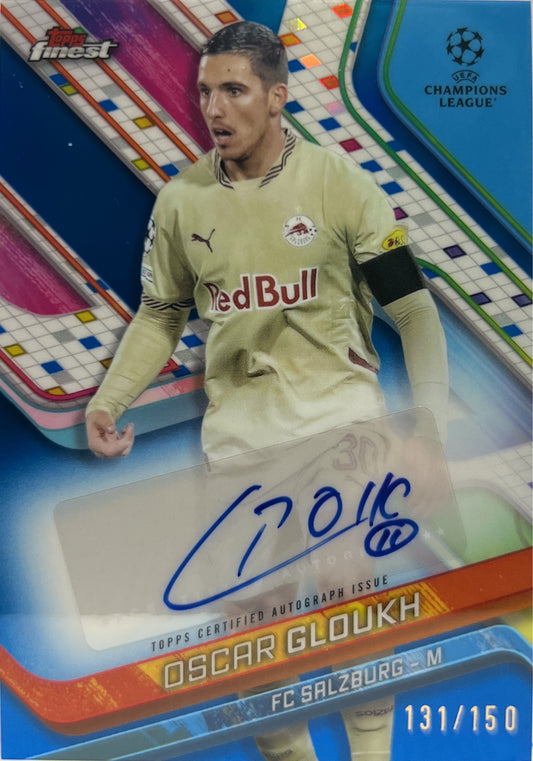 Oscar Gloukh 131/150 Autograph Blue Topps Finest UCC 2024/25