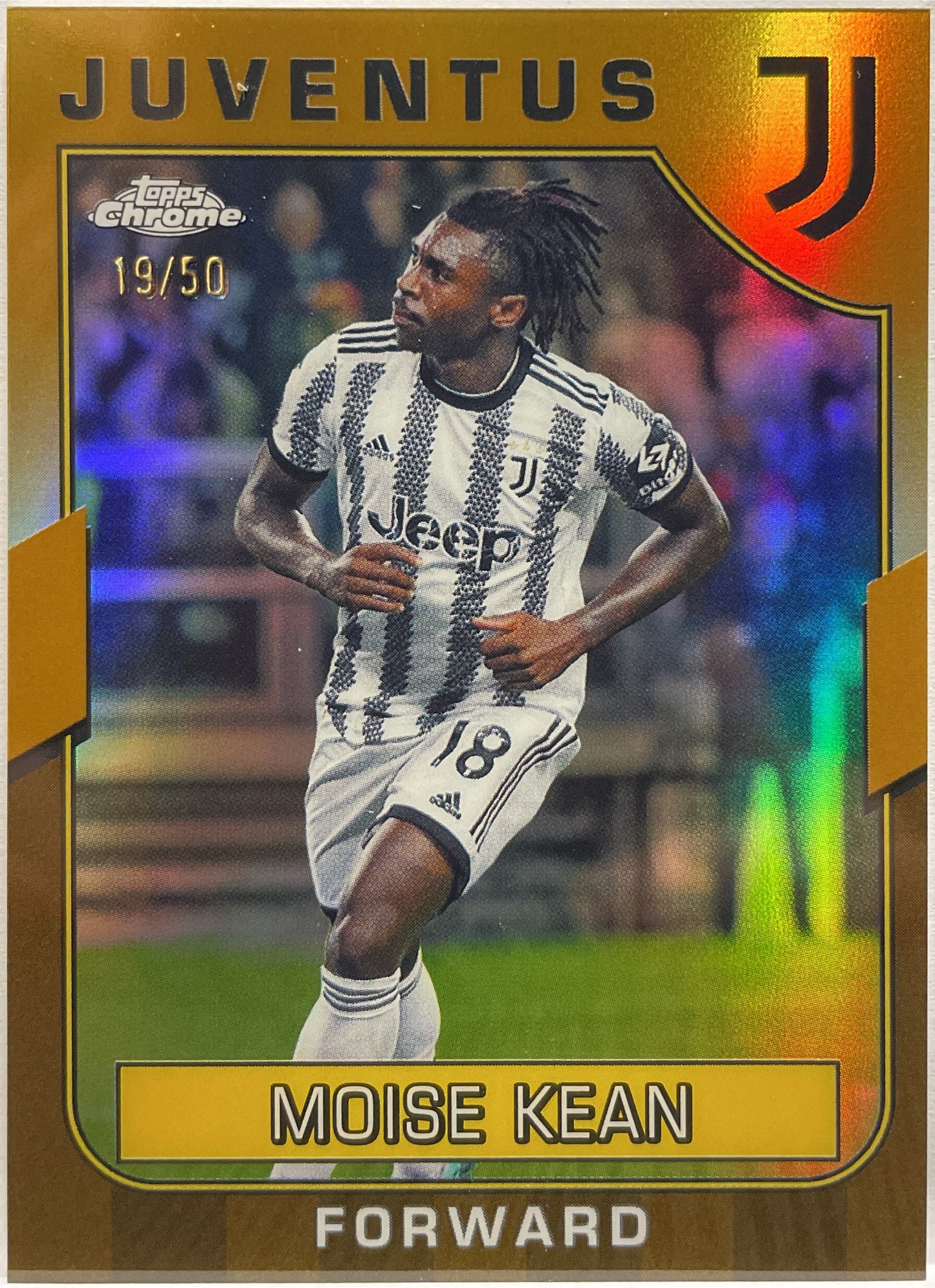 Moise Kean 19/50 Gold Topps Chrome Juventus 2022/23