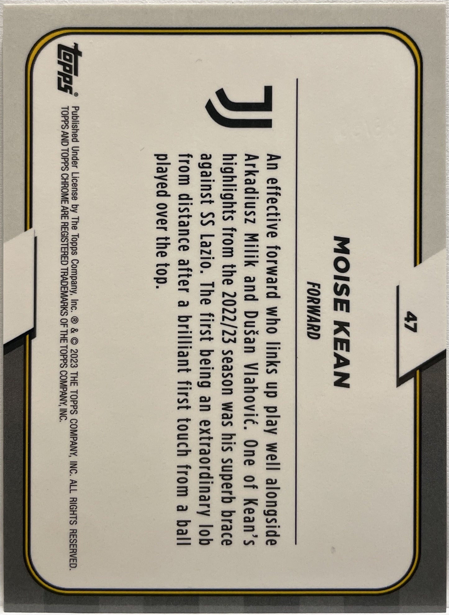 Moise Kean 19/50 Gold Topps Chrome Juventus 2022/23