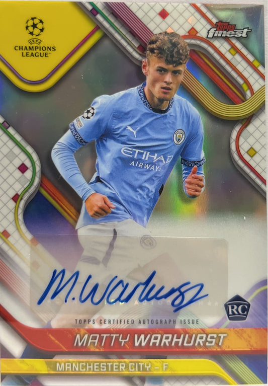 Matty Warhurst Rookie Autograph Topps Finest UCC 2024/25