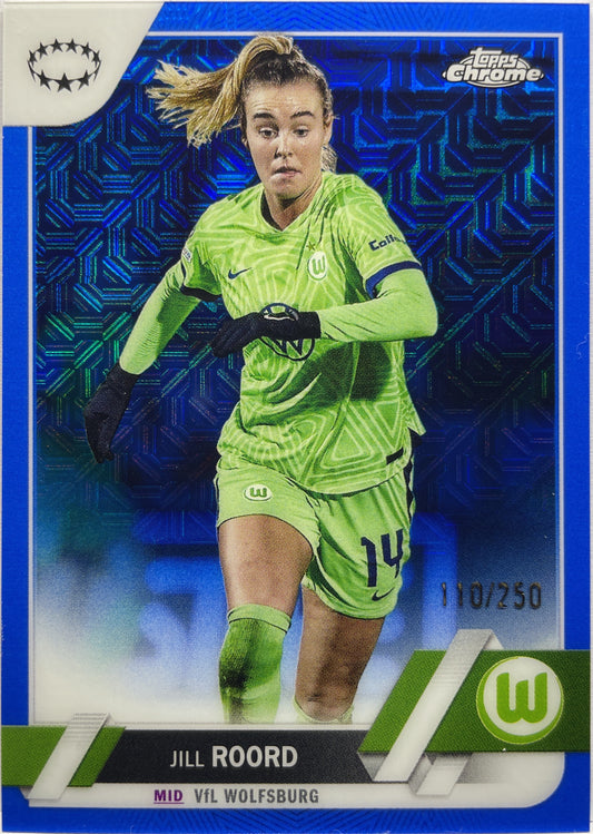 Jill Roord 110/250 Blue Mojo Topps Chrome Uefa Women's Champions League 2022/23