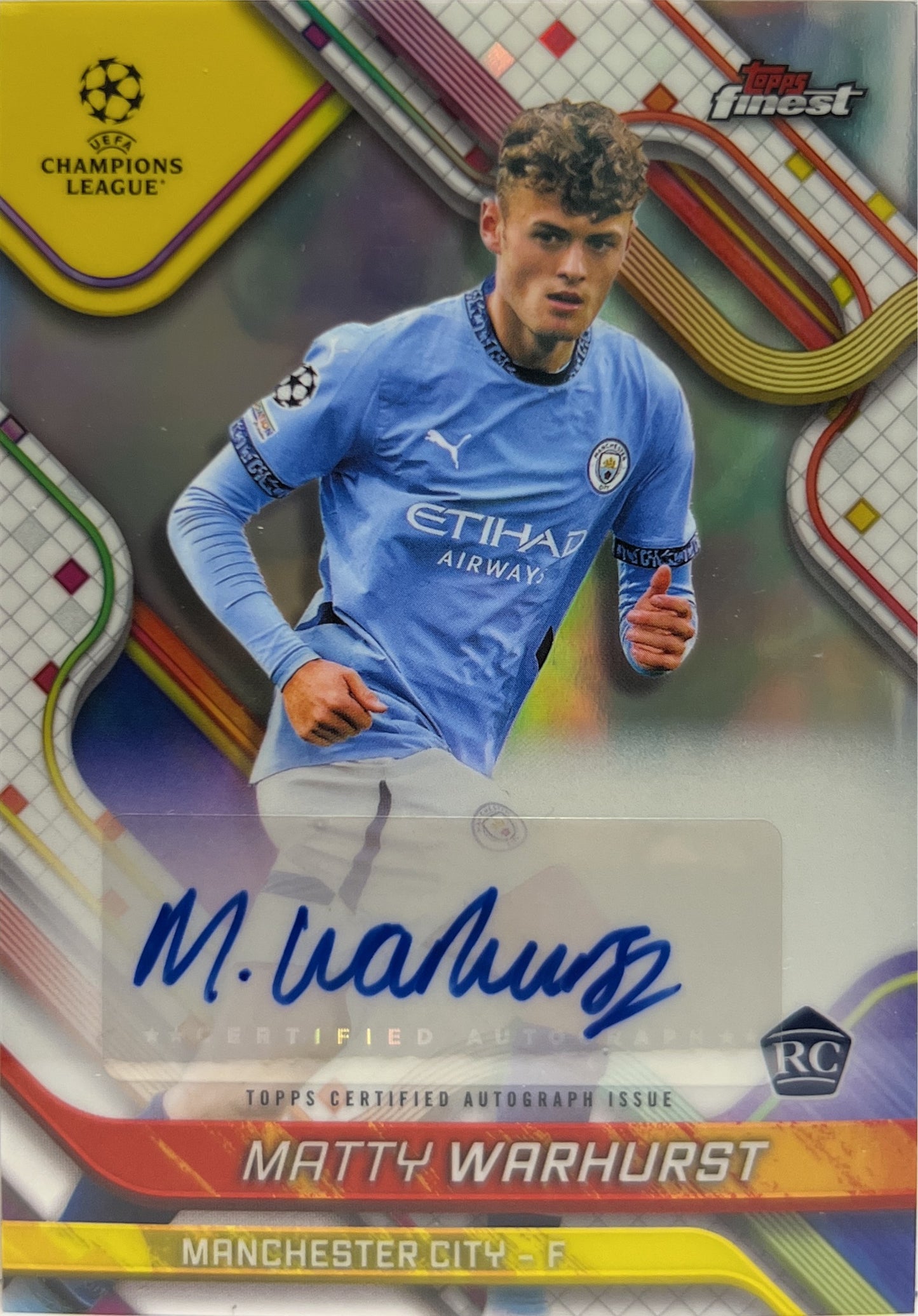 Matty Warhurst Rookie Autograph Topps Finest UCC 2024/25 .2