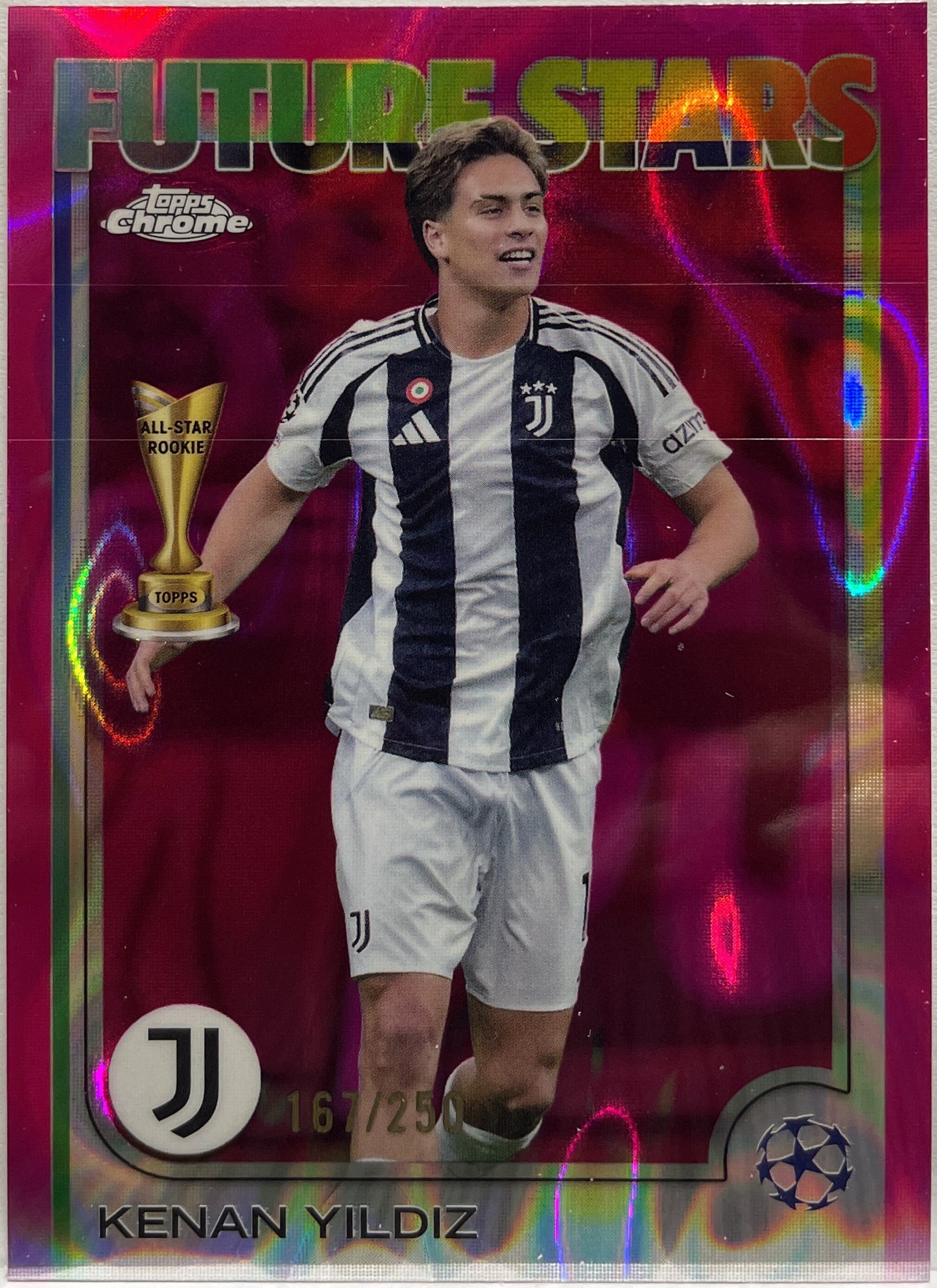 Kenan Yildiz 167/250 Future Stars All Star Rookie Pink Lava Topps Chrome UCC 2024/25