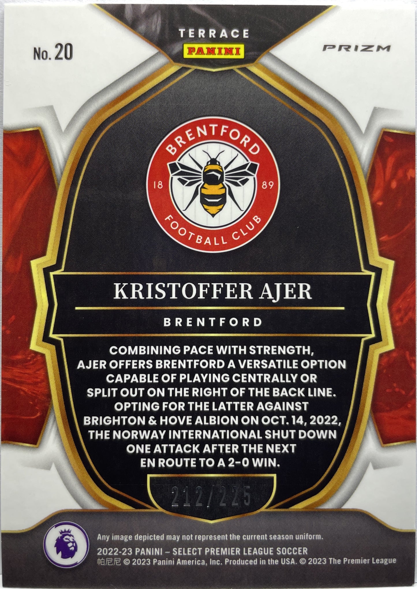 Kristoffer Ajer 212/225 Camo Select Premier League 2022/23