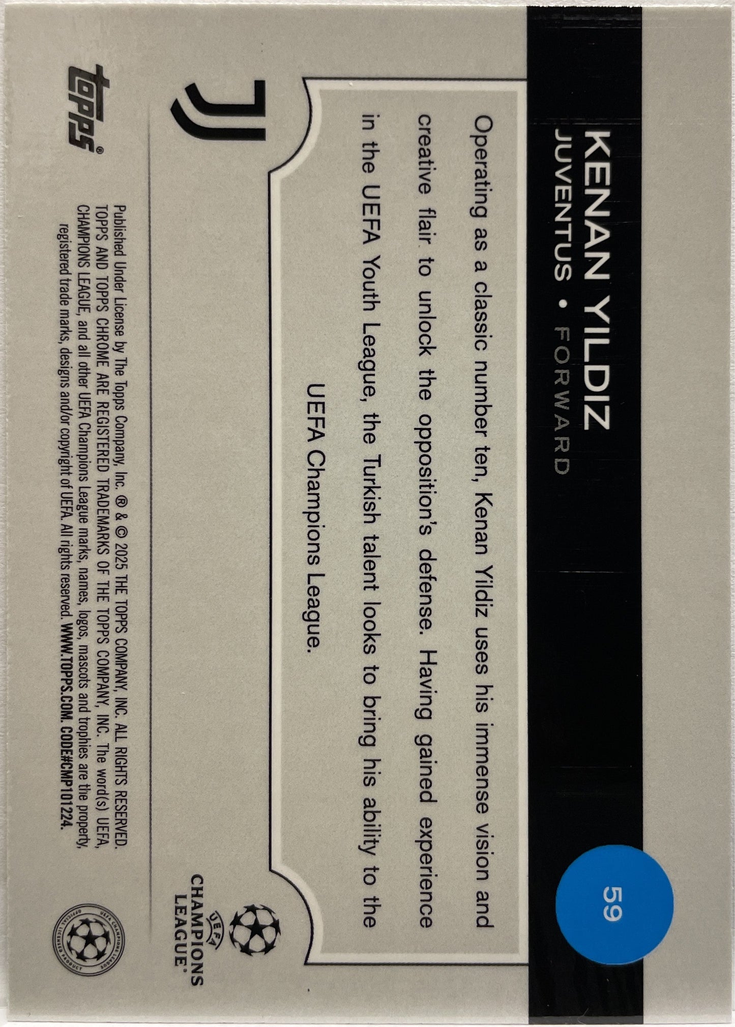 Kenan Yildiz 47/99 Future Stars All Star Rookie Green Topps Chrome UCC 2024/25