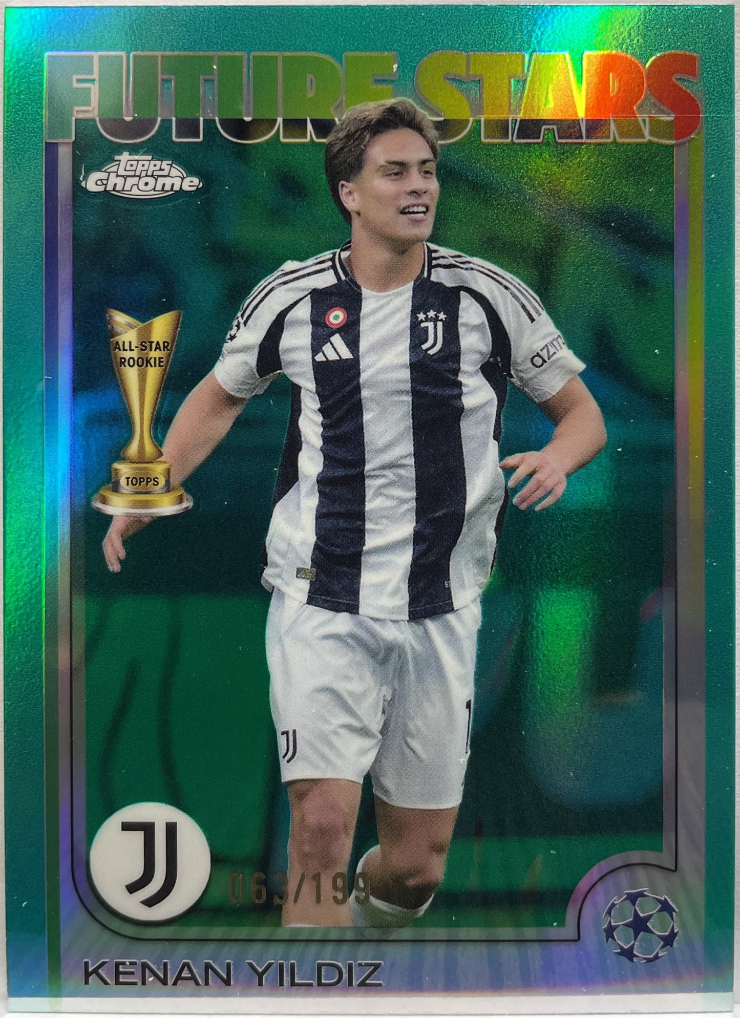Kenan Yildiz 63/199 Future Stars All Star Rookie Aqua Topps Chrome UCC 2024/25
