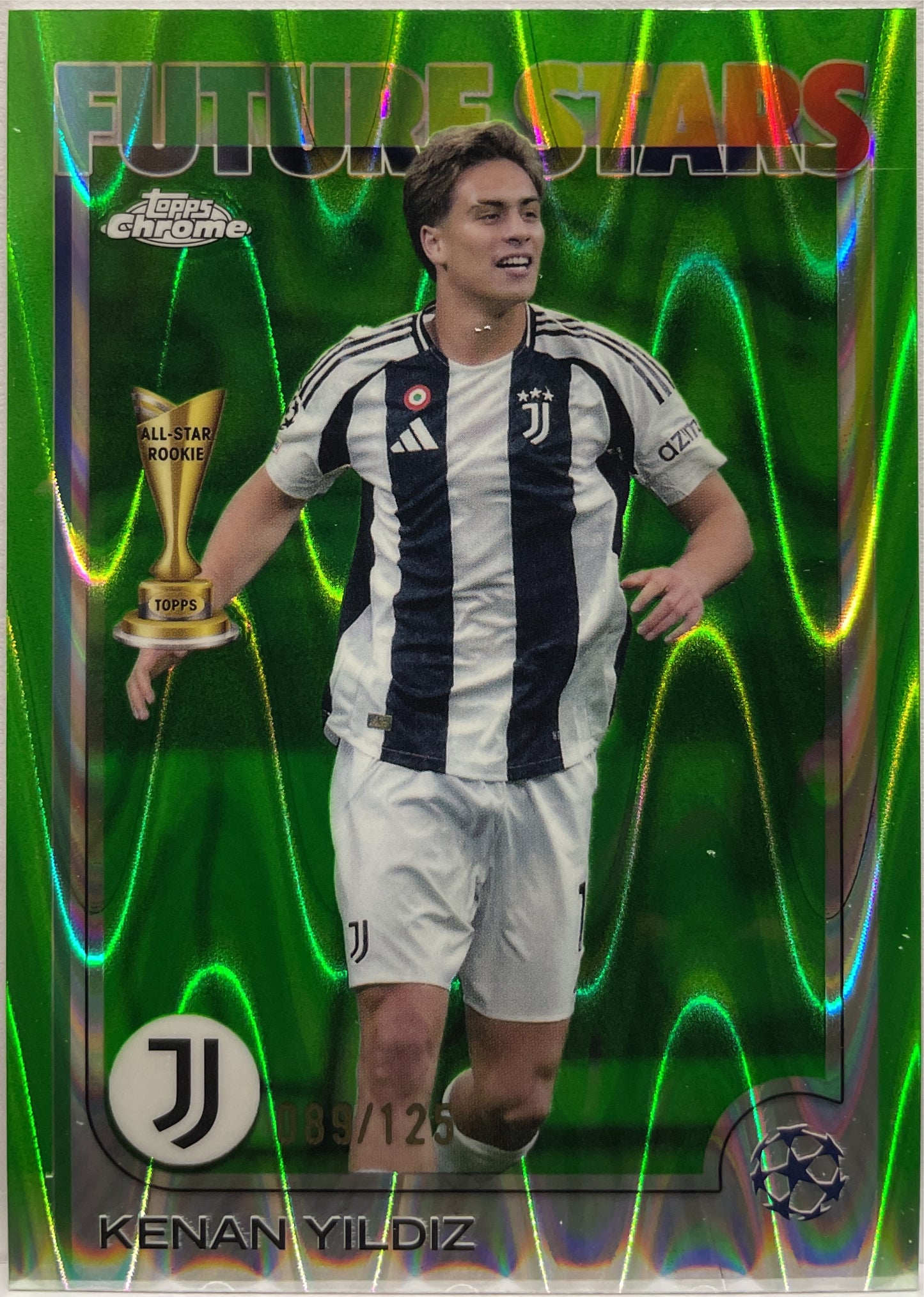 Kenan Yildiz 89/125 Future Stars All Star Rookie Green RayWave Topps Chrome UCC 2024/25
