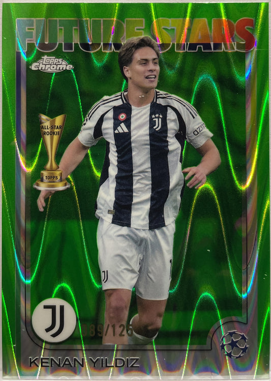 Kenan Yildiz 89/125 Future Stars All Star Rookie Green RayWave Topps Chrome UCC 2024/25