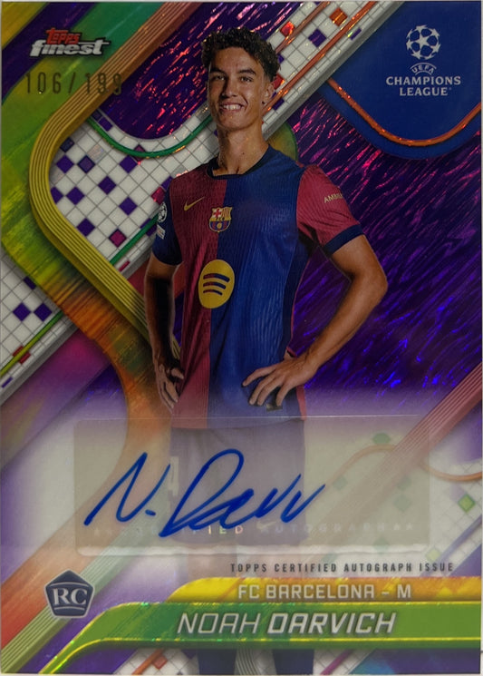 Noah Darwich 106/199 Rookie Autograph Purple Shimmer Topps Finest UCC 2024/25