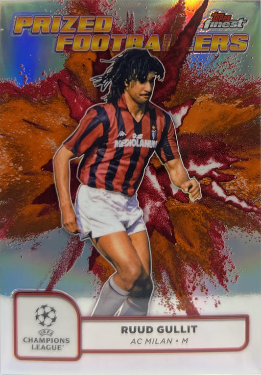 Ruud Gullit Prized Footballers Fusion Variation Orange Red Topps Finest UCC 2024/25